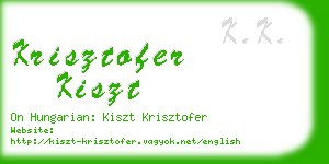 krisztofer kiszt business card